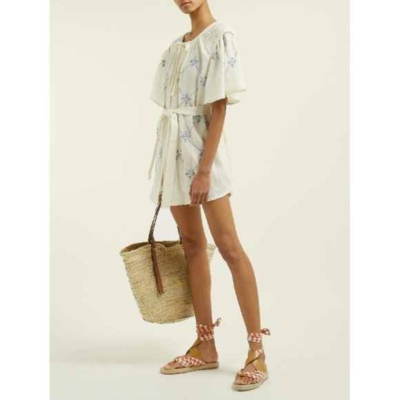 Innika Choo Hans Embroidered Linen Mini Smock Dress Tunic New 2 OS - Picture 10 of 16